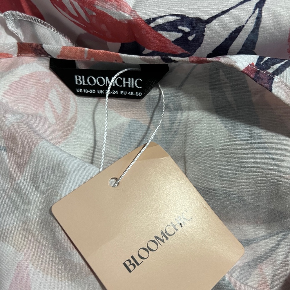 BloomChic Multicolor Leaf Print Blouse - Picture 3 of 4